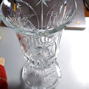 Heavy glass candelabra